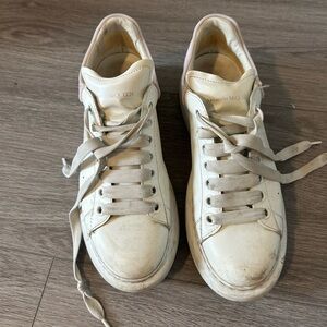 Alexander McQueen light pink white Lace-Up Sneakers